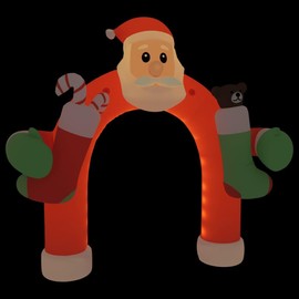 Udorich Eye-Catching Inflatable Christmas Arch Gate with LED Lights, Easy Setup, Weather-Resistant Fabric, 126" Height