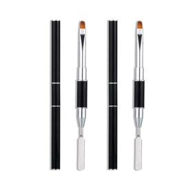 BIRLOZA 2 Pieces Brush Nail Acrylic UV Gel Dual-Ended Poly Gel Brush 2 in 1 Nail Design Polygel Brush Picker Nail Tools Accessories for Acrylic Nails Extension Colouring Manicure Tool