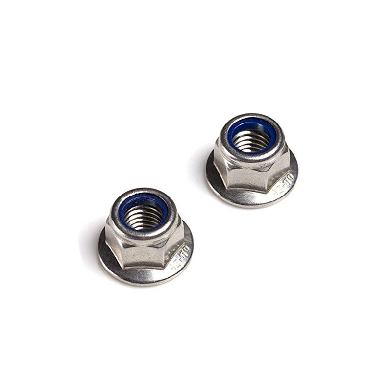Pack of 25 Hex Nuts with Flange Self-Locking (with Polyamide