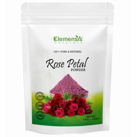 Elemensis Naturals Pure & Natural Double Filtered Rose Petal Powder For Skin, Face Pack Mask for Fairness, Tanning & Glowing Skin, 100gm