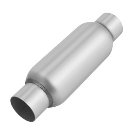 A-KARCK 3.0" Inlet Exhaust Resonator, 3.0" Inlet 4.0" Outlet 13" Overall Length Muffler Resonator Stainless Steel Polished