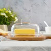 QFkris Clear Glass Butter Dish with Cover for Countertop, 7"