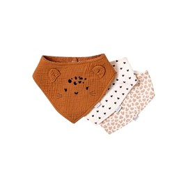 VERTBAUDET Pack of 3 Baby Bibs / Bandanas Light Brown