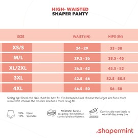 SHAPERMINT Body Shaper Tummy Control Panty - Shapewear for Women Black