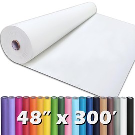 PerkHomy White Kraft Paper Roll 48" x 3,600" (300') for Gift Wrapping Bouquet Flower Kids Art Painting Craft Writing Packaging Shipping 80GSM 55LB (White, 48" x 300')