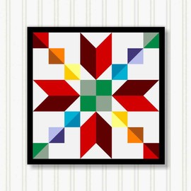 BARN QUILT Block, Beautiful Outdoor or Indoor Square, 7 Sizes, Wall Art Decor, Barn Quilt Sign, Barn Quilt Design BQ119 (23.5" x 23.5)