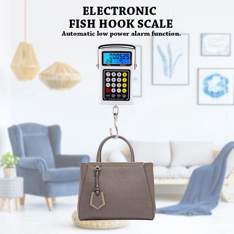 Electronic Fish Hook Scale 50Kg Luggage Weighing 7 in 1