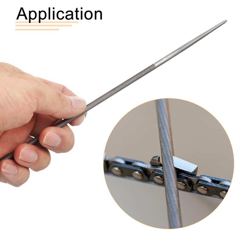 sourcing map Chainsaw File, 11/64"(4.5mm) Round Sharpening Hand Files Tool