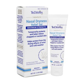 TriDerma Nasal Dryness Relief Gel, FSA Eligible, Soothing AP4 Aloe Vera Gel & Allantoin Skin Protectant, Moisturizes Cracked Skin, Dry Nose from CPAP Machine Use, Colds, Oxygen Use 1 oz