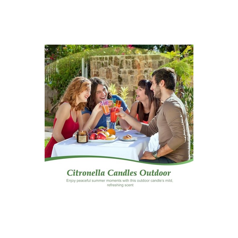 Aottom Citronella Candles - 8 Pack Natural Soy Wax for