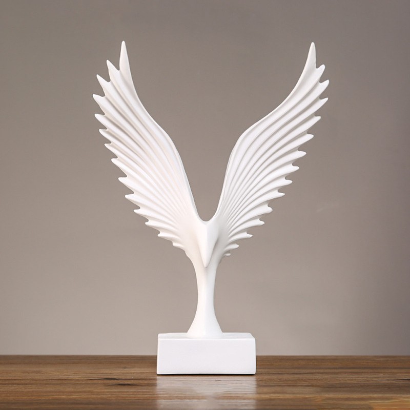 Eagle Abstract Figurine Decorative Resin Geometric Surface Animal Wing Sculpture