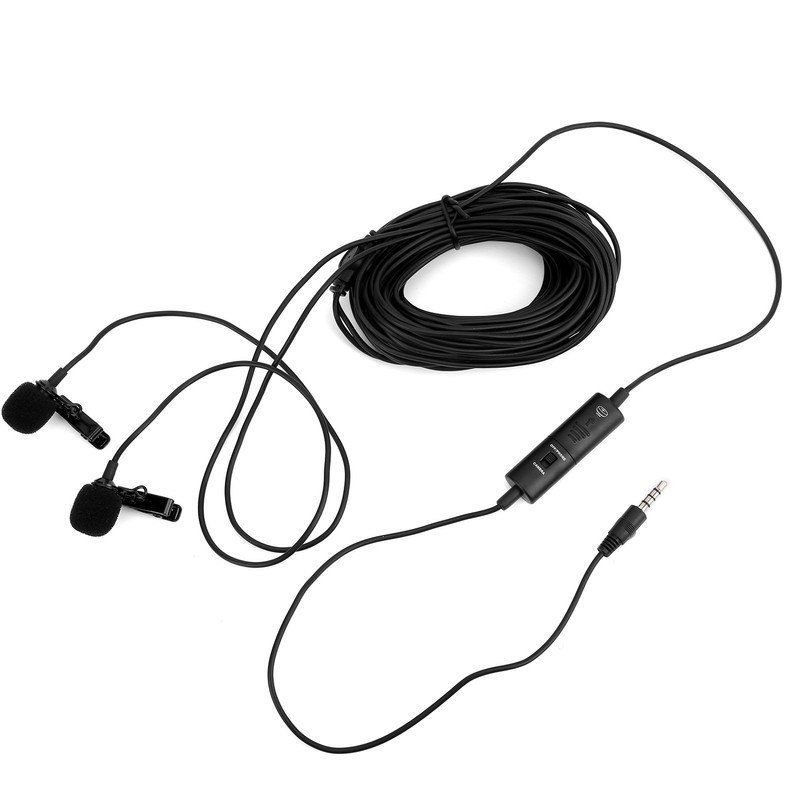 Lavalier Microphone Deep Noise Reduction Clip On Lapel Mic for