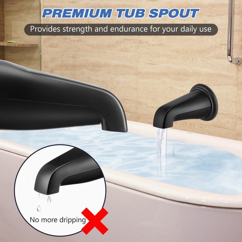Dreyoo Tub Spout (Universal Fits 1/2" Copper Pipe, 1/2" IPS