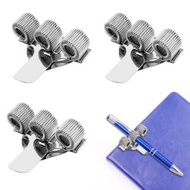Pen Holder, Pen Loop [Set of 3] Portable Metal Pen Holder Pen Holder Spring Loaded for All Pen Sizes, Also Suitable for Notebooks, Journals, Handwriting Books (Vertical 3 Holes)