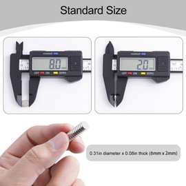 rhinocats 100Pcs Small Strong Magnets，8x2mm Refrigerator Magnets，Mini Round Rare Earth Magnets for Office, DIY,Fridge, Crafts and Science