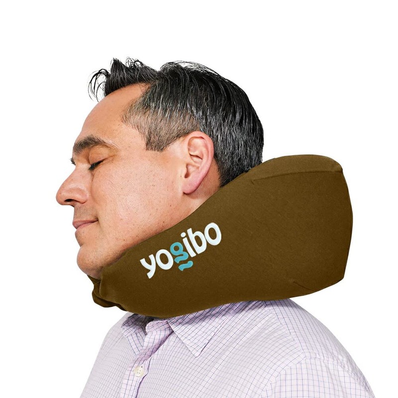 Yogibo Neck Pillow, X Logo, Polyester, Travel, Navy Blue