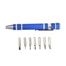 Alomejor Mini Destornillador de Bolsillo, 8 en 1 Destornillador de Pluma de Mano de Tipo Magnético Multifuncional para Tornillos Finos