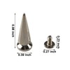 50PCS Silvery Cone Spikes Metallic Screw Back Studs DIY Craft