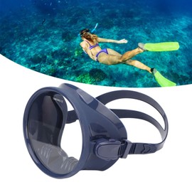 Diving Goggles, Oval Antifog Diving Goggles, Food Grade Silicone No Leakage Swim Glasses Adjustable Window Scuba Diving Goggles for Adults Underwater Scuba Dive Swim Snorkeling Goggles (Blue)