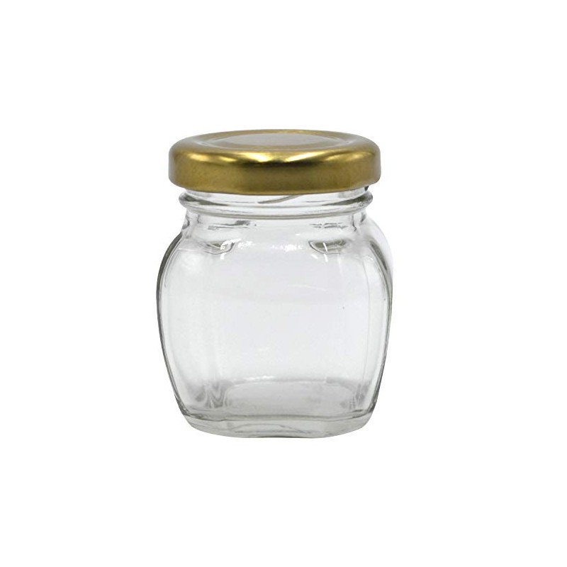 U Pack 2oz Glass Jar With Gold Lid For Honey
