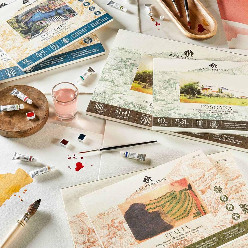 Honsell Magnani Watercolour Paper Pad, Fine Grain, 300 g/m, 100%