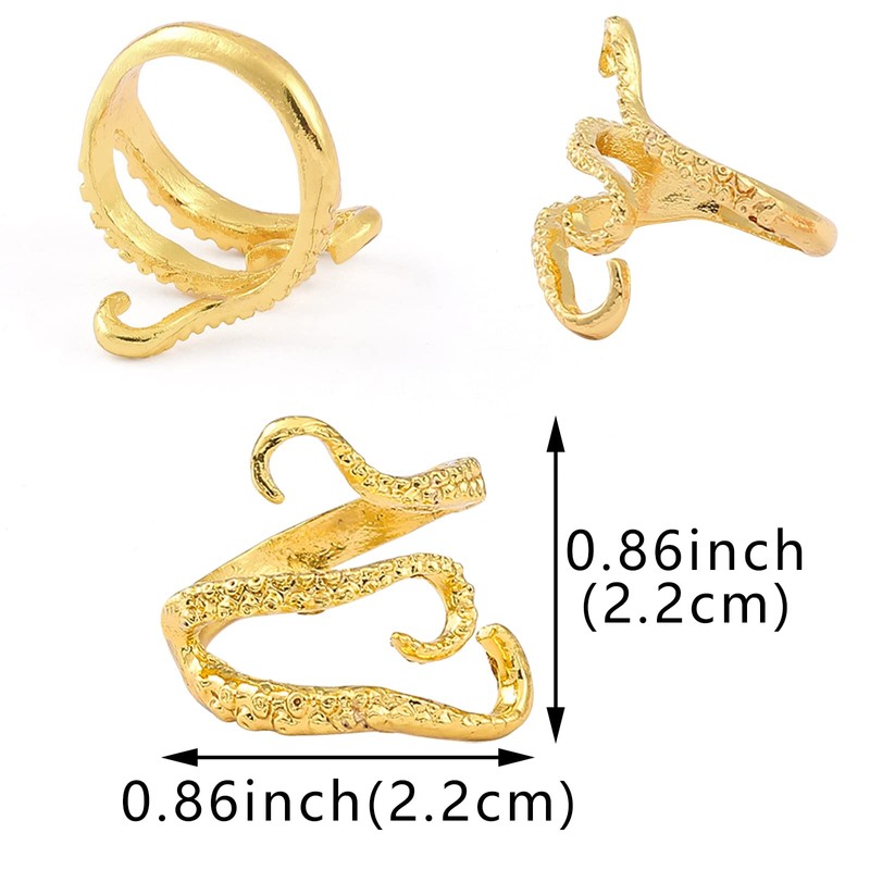 6 Pack Adjustable Knitting Loop Octopus-Shape Ring Knitting Rings Guide