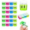 24 Pieces 4 Colours Pencil Sharpener with Container, Can Sharpener