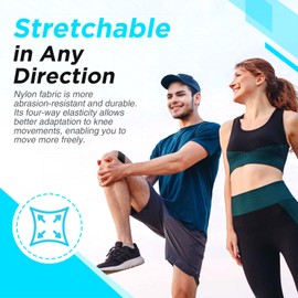 OK TAPE Nylon Kinesiology Tape for Knee, 10 Pcs Stretchable on Four Sides Precut Strips, Athletic Tape for Knee Support & Stability,Breathable and Hypoallergenic, Black