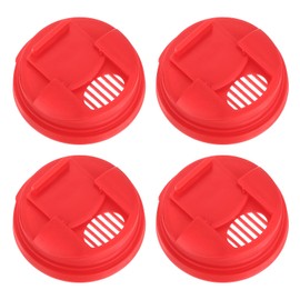 uxcell Soda Can Lids, 4pcs - Plastic Can Covers, Can Toppers Fit Standard Size for Soda Beverage Beer, Keep Carbonated, Dust Dirt Out (Red)