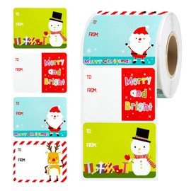 500 PCS Christmas Gift Tags Self-Adhesive,Christmas Gift Tag Stickers,2 x1.5in Christmas Name Tags for Christmas Presents,Xmas Gift Tags