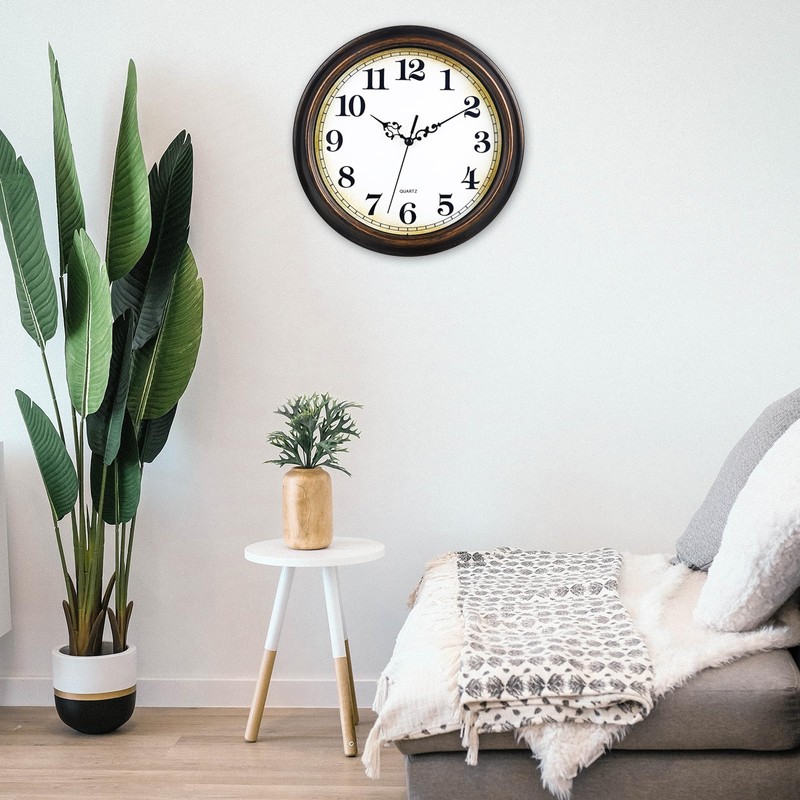 Yoiolclc Wall Clock Battery Operated Silent Non-Ticking Vintage Wall Clocks