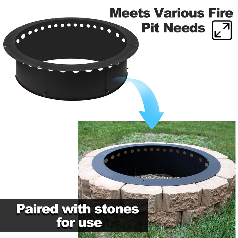 Baitedelai Outdoor Smokeless Fire Pit Ring 40 Inch Outer/36 Inch