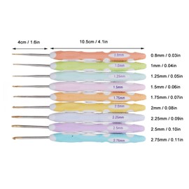 Crochet Hooks Kit Ergonomic Knitting Needles Set Knitting Craft Yarn 0.8mm 1mm 1.25mm1.5mm 1.75mm 2mm 2.25mm 2.5mm 2.75mm