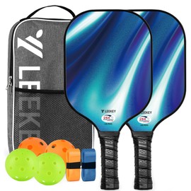 LEEKEY Pickleball Paddles Set of 2 - USAPA Approved Fiberglass Pickleball Racket, Racquet Made of Polypropylene Honeycomb Core,Lightweight Design Pickleball Paddles for Men Women Beginners
