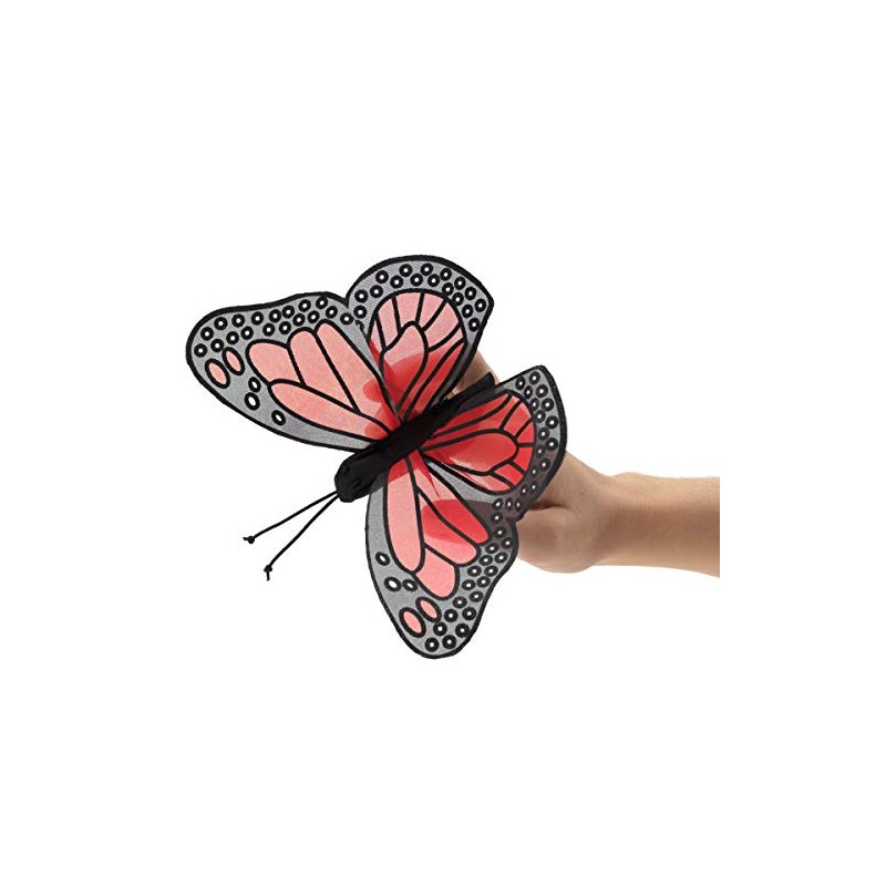 Folkmanis Mini Monarch Butterfly Finger Puppet, Orange, Black