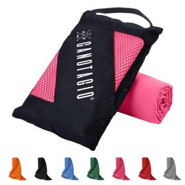 Canotagio Toalla de Microfibra Deportiva para Ejercicio y Viaje. Toalla Ultra Absorbente y Secado Rápido de Micro Fibra. Ligera y Portátil. para el Natación, Gym, Playa y más. (50cm x 100cm, Rosa)