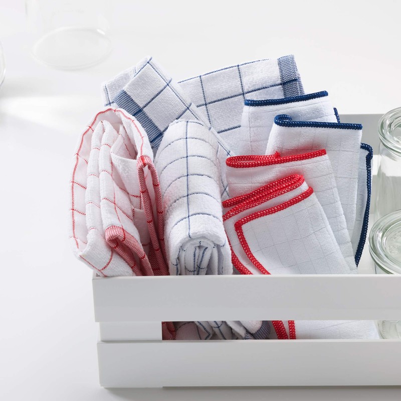 E-Cloth Classic Check Tea Microfibre Dish Towel, Streak-Free and Absorbent