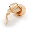 Gold Tone Textured Knot Clip On Earrings - 20mm D