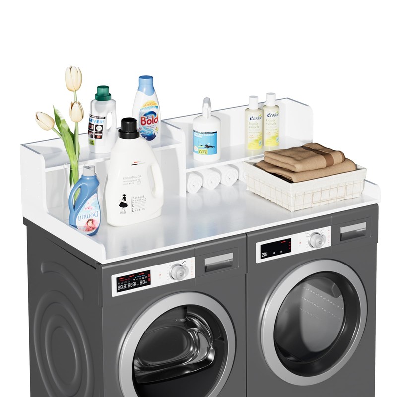 Wisuce 2-Tier Washer Dryer Countertop, 27.5" x 54" Bamboo Laundry