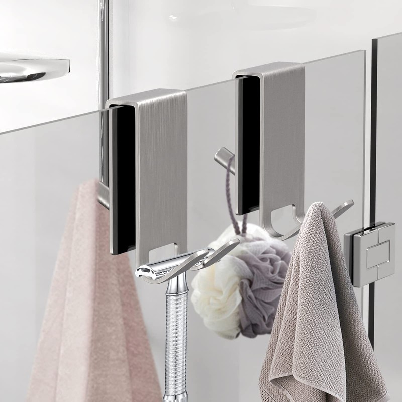 KITHOLD Shower Door Hooks, 2 Pack Triple Shower Towel Hook