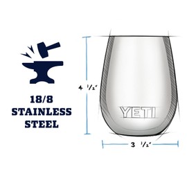YETI Rambler 10 oz Wine Tumbler, Vacuum Insulated, Stainless Steel with MagSlider Lid, Nordic Blue