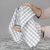 100% Cotton Tea Towel - Grey Gingham Check Pattern, Pack