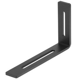 6 PCS 6-1/8" x 4" Black Adjustable L Corner Brace with Slot, Heavy Duty Steel Joint Right Angle Brackets for Fixing Furniture, Thickness 3/16", Max Load. 180LB