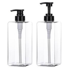 Yebeauty Pump Bottle Dispenser, 22oz 650ml Plastic Shampoo Pump Dispenser Shower Soap Dispenser Refillable Liquid Containers for Conditioner Body Wash, Bathroom Kitchen, 2 Pack Clear