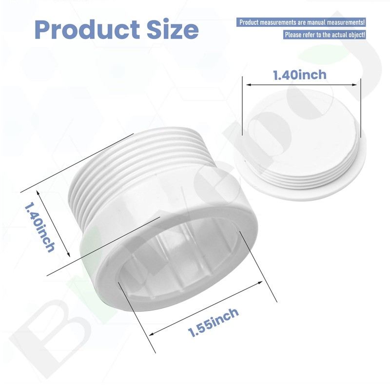 Braveboy 4 Pack 1 3/4" Pool Umbrella Stabilizer Adapter/Threaded Adapter