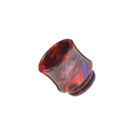 Armerah Marbled Curve 810 Drip Tip eCig Mouthpiece Short/Extra-Wide Epoxy Resin Single Red