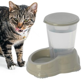 CAT CENTRE Smarty Sipper Bowl 1.5L Automatic Gravity Water Dispenser Drinker Dog Rabbit Small Animal Premium Pet Supplies Kittens Healthy Watering Grey