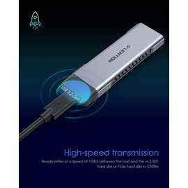 LENTION USB C to NVMe & SATA M.2 SSD Enclosure, USB 3.1 Gen 2 M Key & B&M Key Hard Drive Adapter, Supports UASP for SSD Size 2280/2260/2242/2230, Compatible MacBook, Windows, More (C9E, Space Gray)