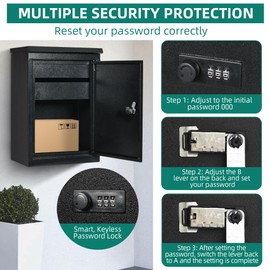 YITAHOME Outside Package Delivery Box, 19.7x13.4x8.7 inch Outside Package Drop Box with Coded Lock, Locking Mailbox for Outside Home Garden, Office, School to Collect Package and Mail