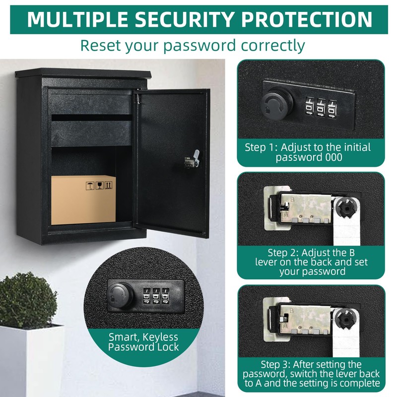 YITAHOME Outside Package Delivery Box, 19.7x13.4x8.7 inch Outside Package Drop
